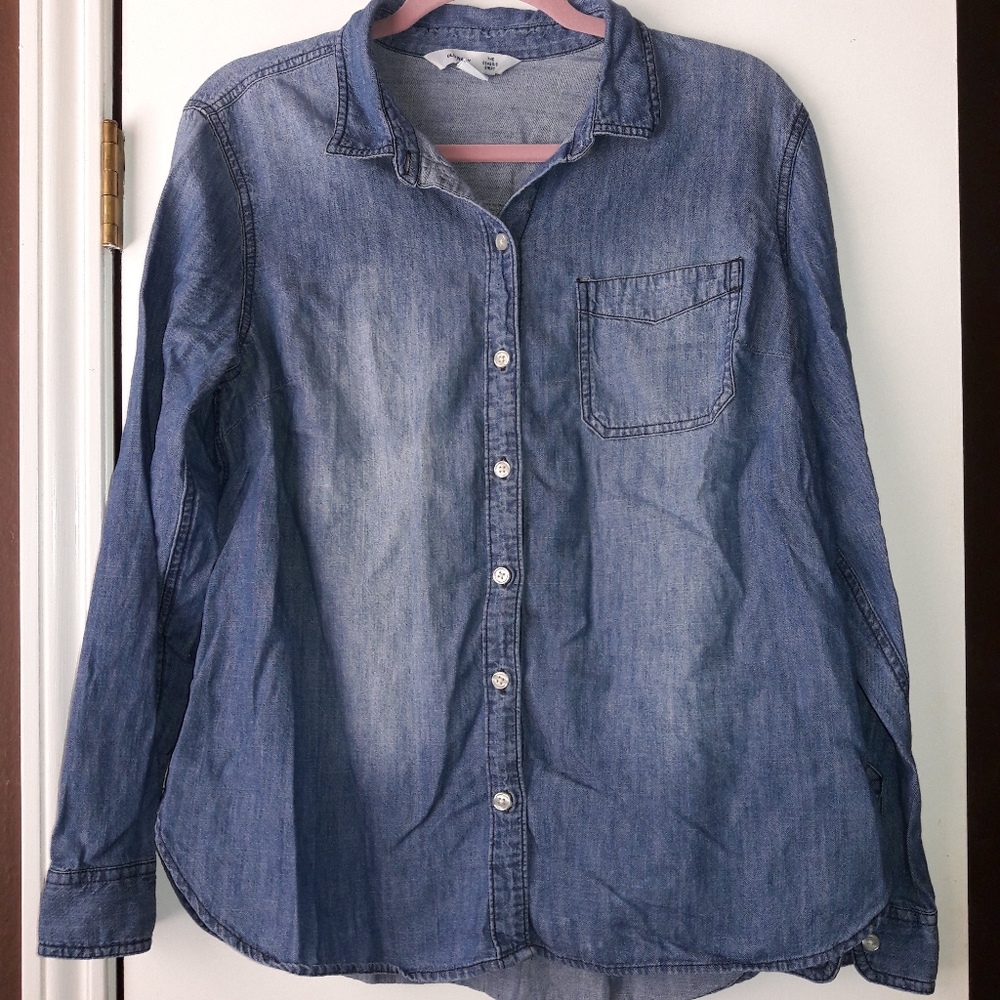Old Navy Denim Chambray Classic Shirt L